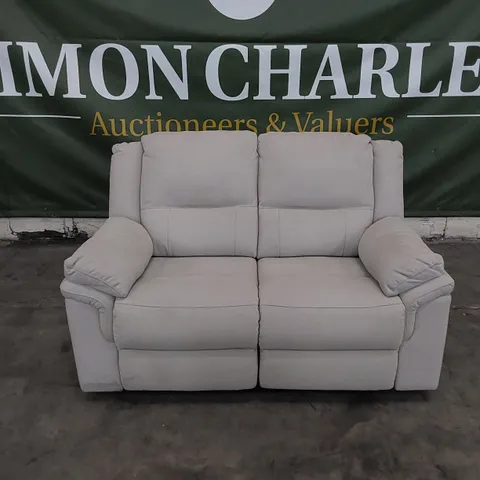 DESIGNER 2 SEATER FABRIC UPHOLSTERED MANUAL RECLINER SOFA