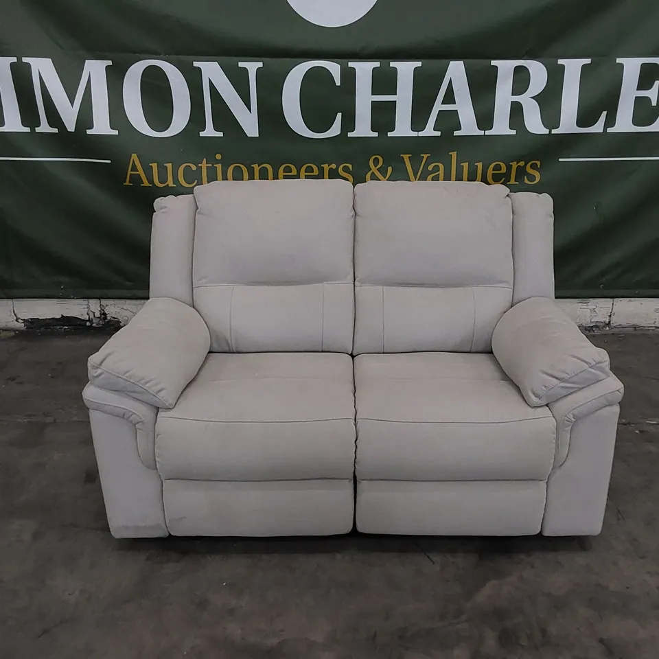 DESIGNER 2 SEATER FABRIC UPHOLSTERED MANUAL RECLINER SOFA