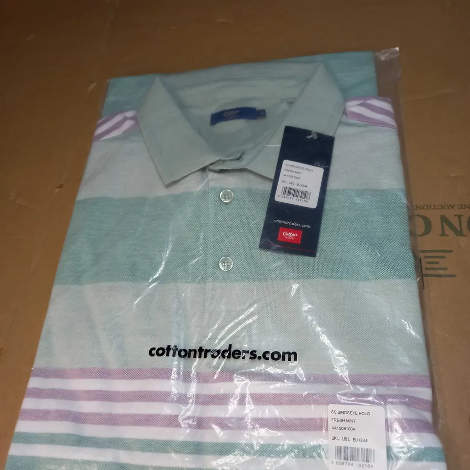 COTTON TRADERS BIRDEYE POLO SHIRT SIZE L