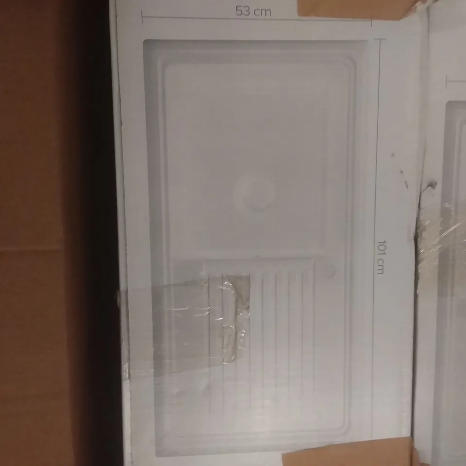 BOXED BURBANK 1.5 BOWL SINK AND DRAINER - WHITE