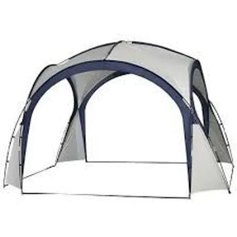 BOXED OUTSUNNY GAZEBO PARTY TENT, 3.5X3.5M - CREAM/BLUE