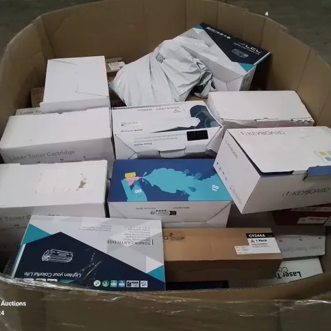 PALLET CONTAINING VARIOUS BOXED INK AND INK TONER CARTRIDGES FOR DIFFERENT MAKES AND MODELS OF PRINTERS