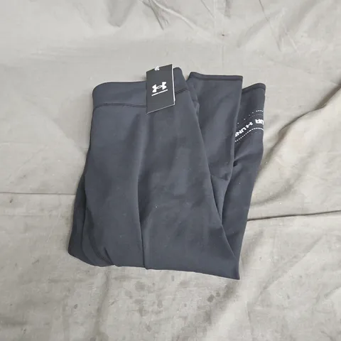 UNDER ARMOUR GIRLS G MOTION BRANDED ANKLE LEGGINGS IN BLACK SIZE L