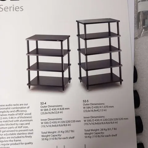 SOLIDSTEEL S2-3 BLACK (3 SHELF RACK) 3 SHELF HI-FI RACK