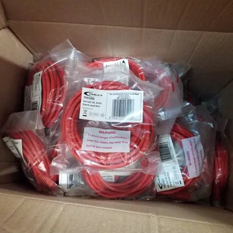 PALLET CONTAINING ASSORTED CABLES INCLUDING 5M CAT 5E, RJ45 PATCH LEADS & USB2.0 A TO B CABLES