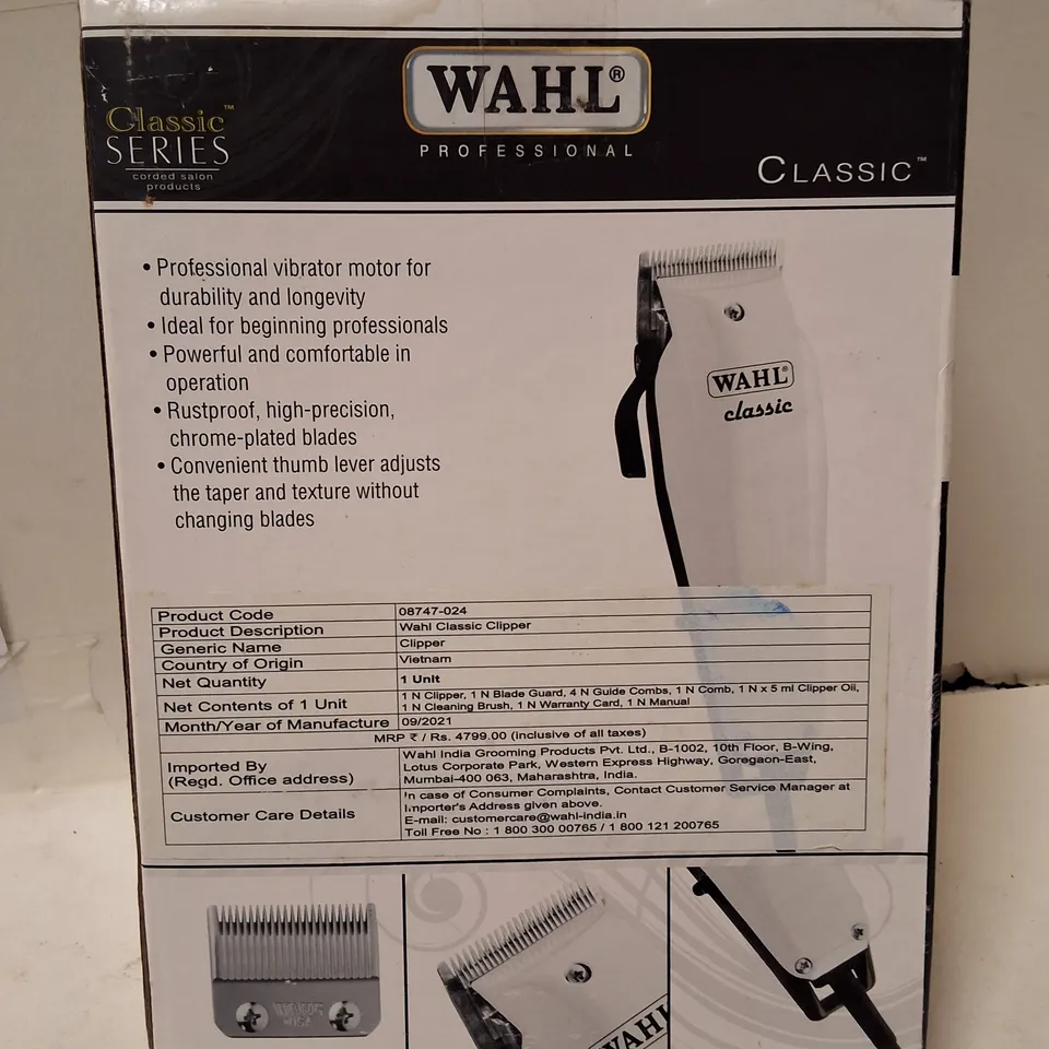 WAHL CLASSIC CLIPPER – PROFESSIONAL CORDED HAIR CLIPPER (BOXED)