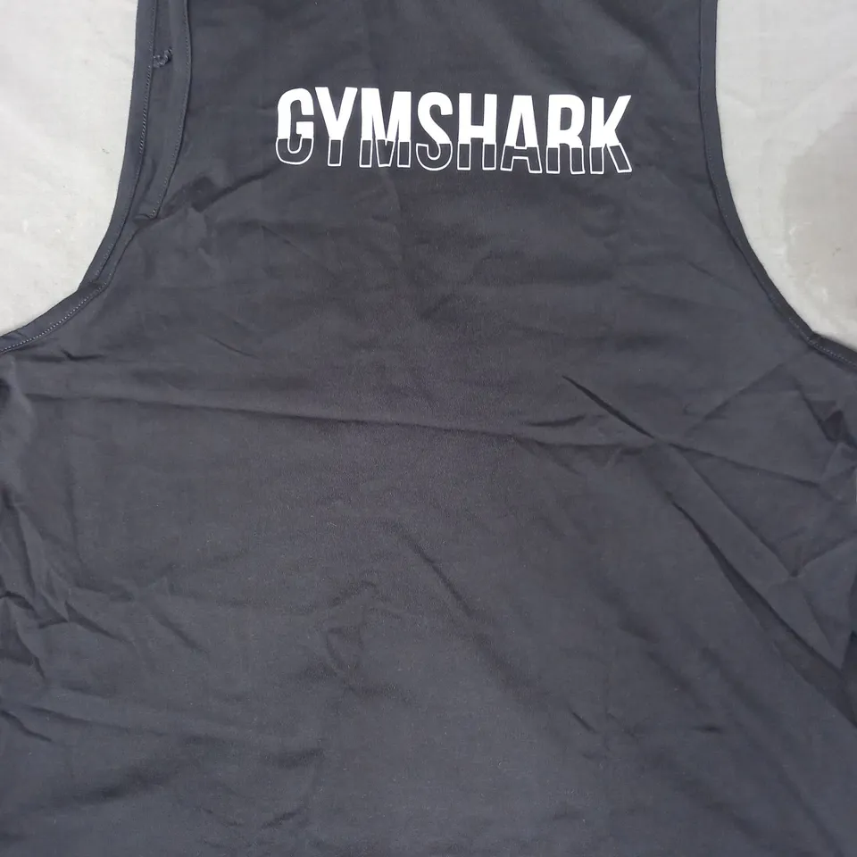 GYMSHARK FRACTION TANK TOP IN BLACK SIZE MEDIUM