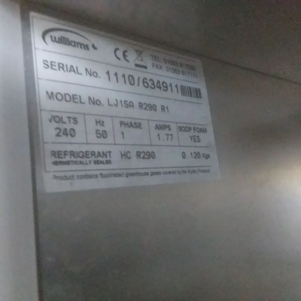 WILLIAMS LJ1SA R290 R1 UPRIGHT FREEZER - L740 X W820 X H1960MM