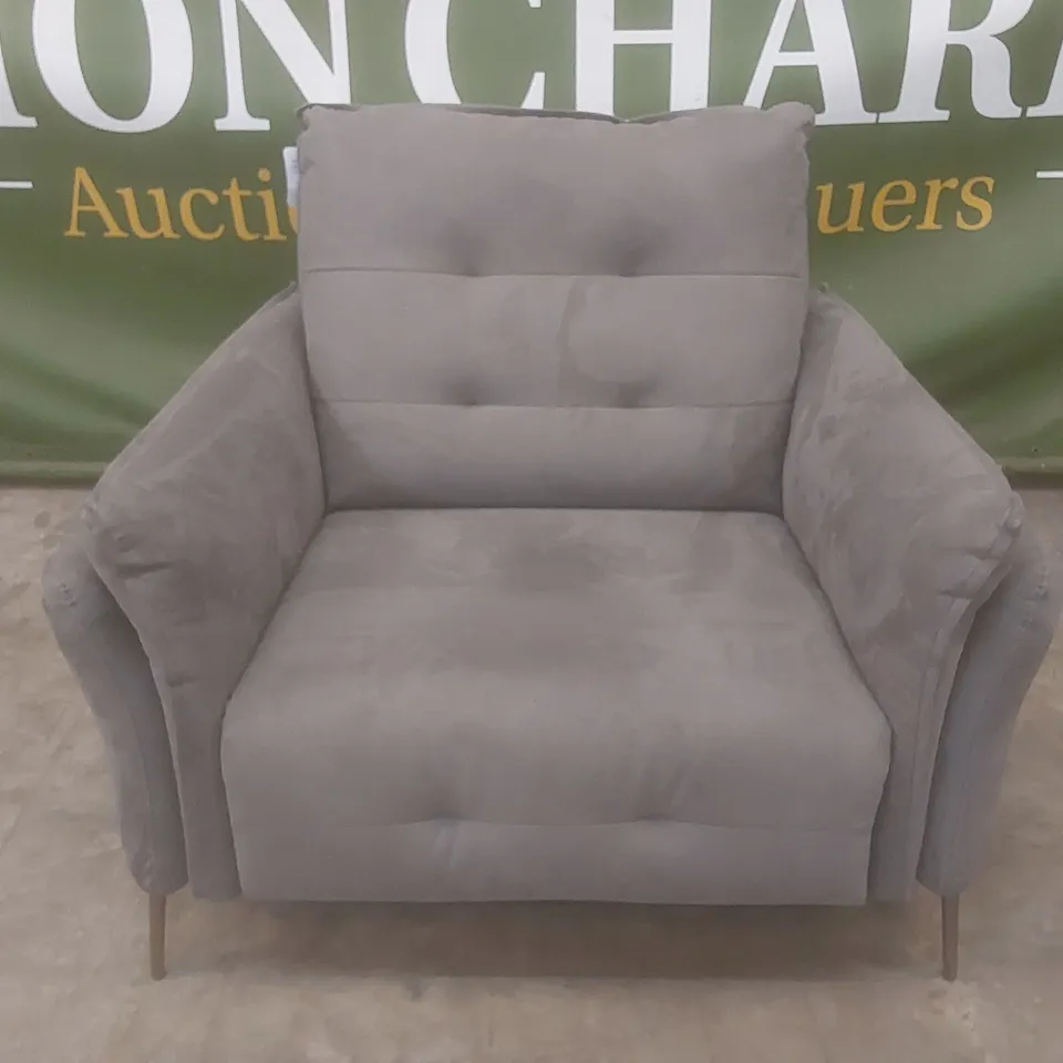 QUALITY DESIGNER ITALIAN MADE BOLZANO SUEDE FABRIC UPHOLSTERED ELECTRIC RECLINER CHAIR