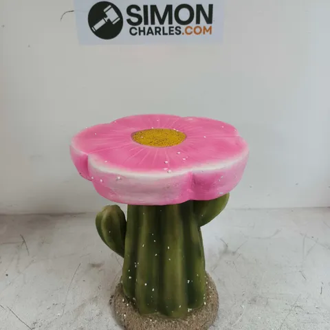DECORATIVE PINK FLOWER CACTUS STOOL