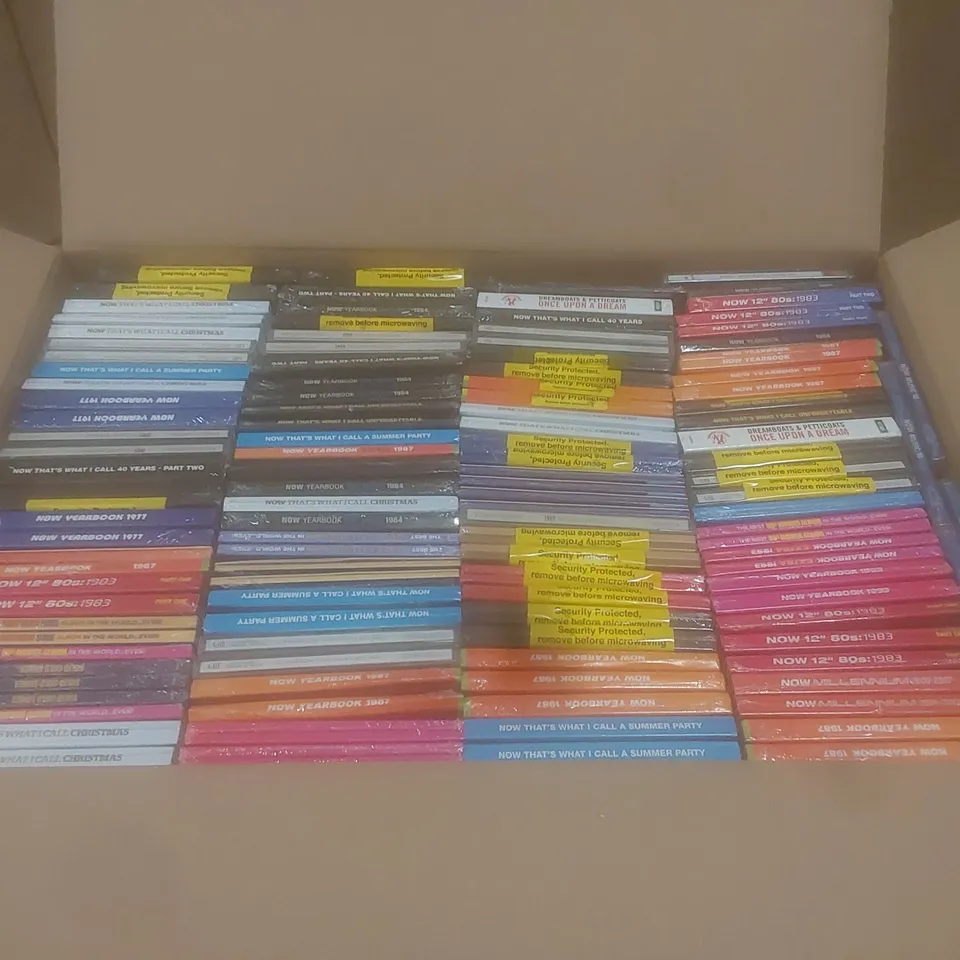BOX OF APPROX 100 BRAND NEW MUSIC CDS TO INCLUDE;