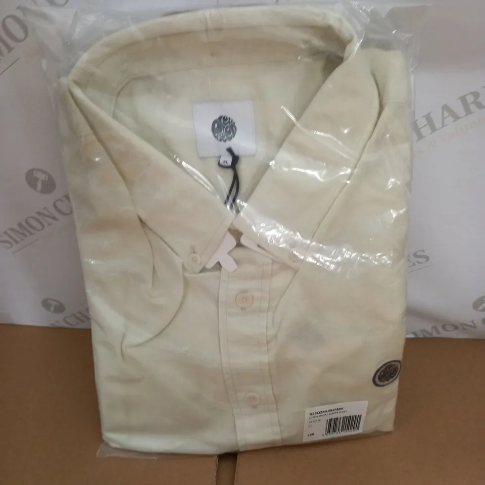 BAGGED PRETTY GREEN LINEN SHORT SLEEVE SHIRT - XL