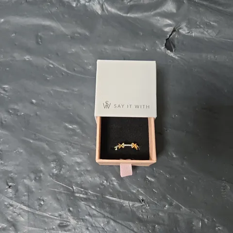 SAY IT WITH KISS BAND RING - GOLD & SILVER