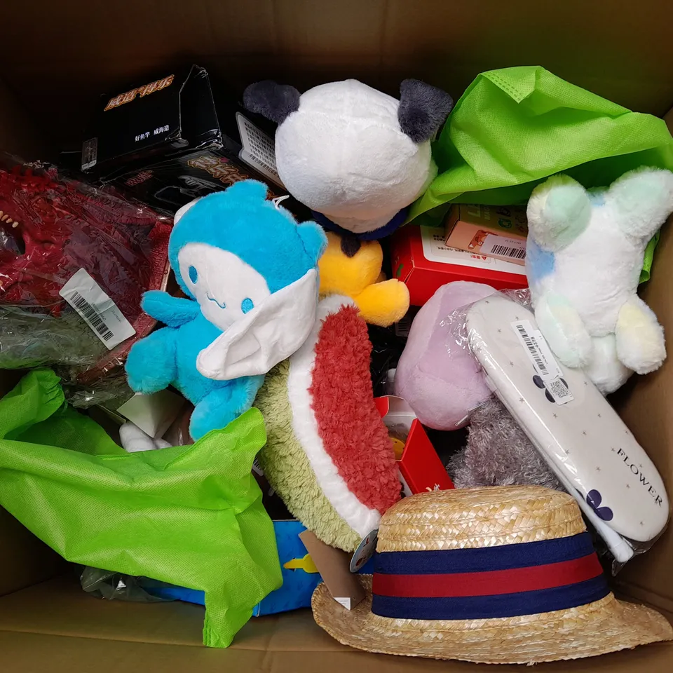 LARGE QUANTITY OF ASSORTED TOYS AND GAMES TO INLCUDE TEDDIES, FOOTBALLS AND VINYL FIGURES