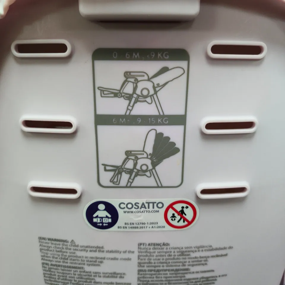 COSATTO HIGH CHAIR – PINK FLORAL UPHOLSTERY WITH TRAY