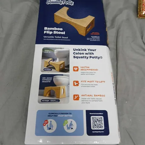 SQUATTY POTTY BAMBOO FLIP STOOL – TOILET FOOT STOOL (BOXED)