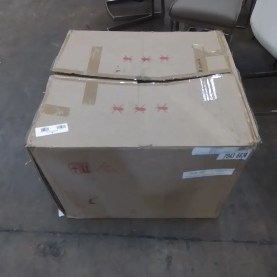 BOXED SUFFOLK CHAIRS IN BROWN PU FAUX LEATHER