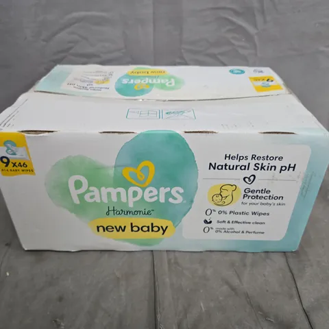 PAMPERS HARMONIE NEW BABY WIPES - 9 PACKS