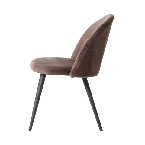 BOXED SET OF 4 VELVET DINING CHAIR LIVING ROOM CHAIR SOFT VELVET CUSHIONS - BROWN