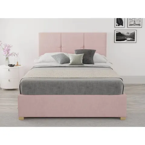 BAGGED MAYERS UPHOLSTERED OTTOMAN BED - DOUBLE, PINK (1 ITEM)