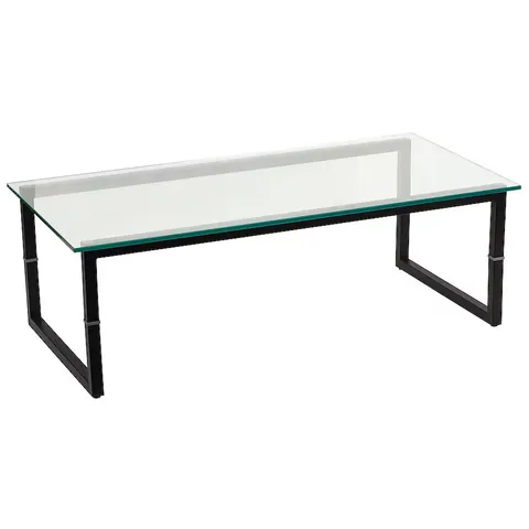 BOXED FLASH FURNITURE CLEAR GLASS MODERN COFFEE TABLE