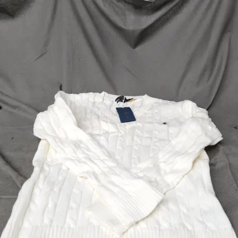 POLO RALPH LAUREN CREAM KNITED JUMPER SIZE S/P WITH TAGS
