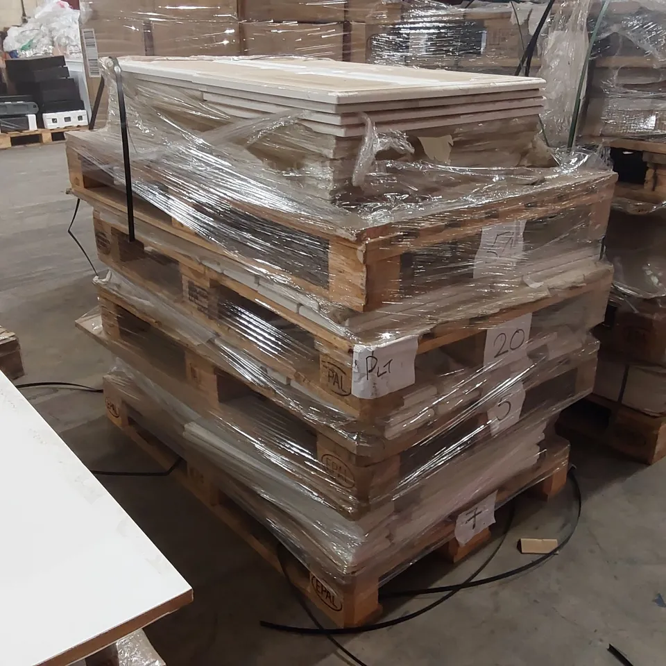 PALLET OF LARGE QUANTITY OF KITCHENS/BEDROOM REPLACEMENT CABINET DOOR/DRAWER/END PANELS IN ASSORTED SIZES 