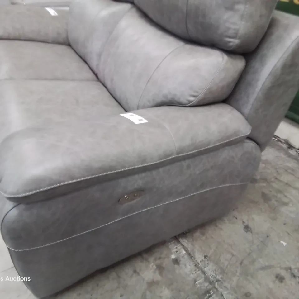 QUALITY ITALIAN DESIGNED & MANUFACTURED PATRIZO POWER RECLINING TWO SEATER SOFA FOSSIL LEATHER