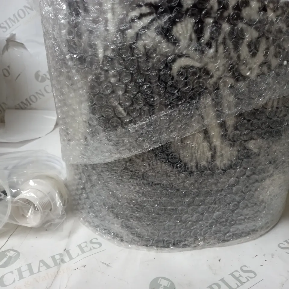 BOXED EAST URBAN HOME FIGHING TIGER LIGHT DRUM PENDANT IN BLACK AND WHITE