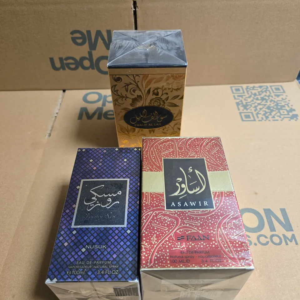 APPROXIMATELY 15 ASSORTED BOXED FRAGRANCES TO INCLUDE ASAWIR, MUSKY ROSE, SWALIF AL LAIL ETC 