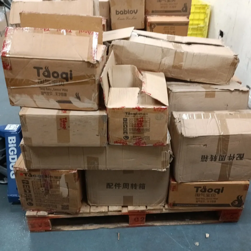 PALLET OF APPROXIMATELY 15 BOXES OF ASSORTED BABY PRODUCTS TO INCLUDE BOTTLE TEATS AND MEASURING CUPS