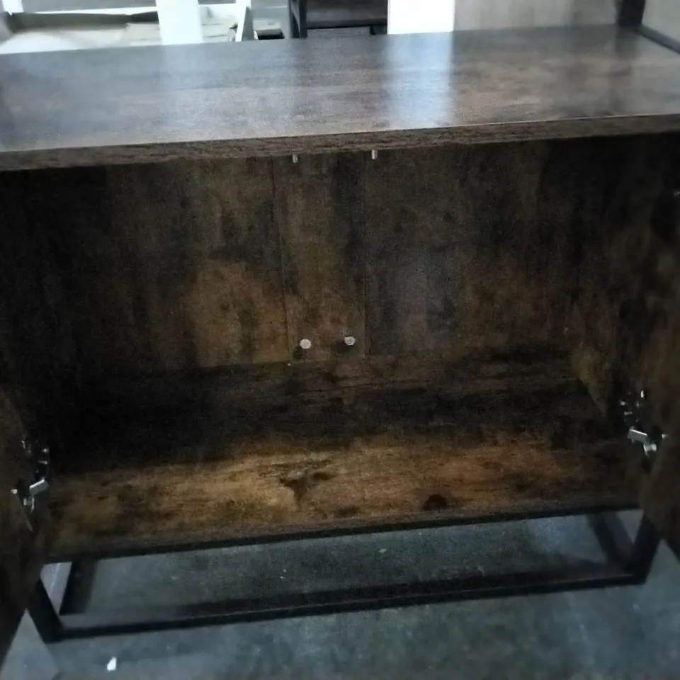 2 DOOR STORAGE CABINET - BLACK/BROWN