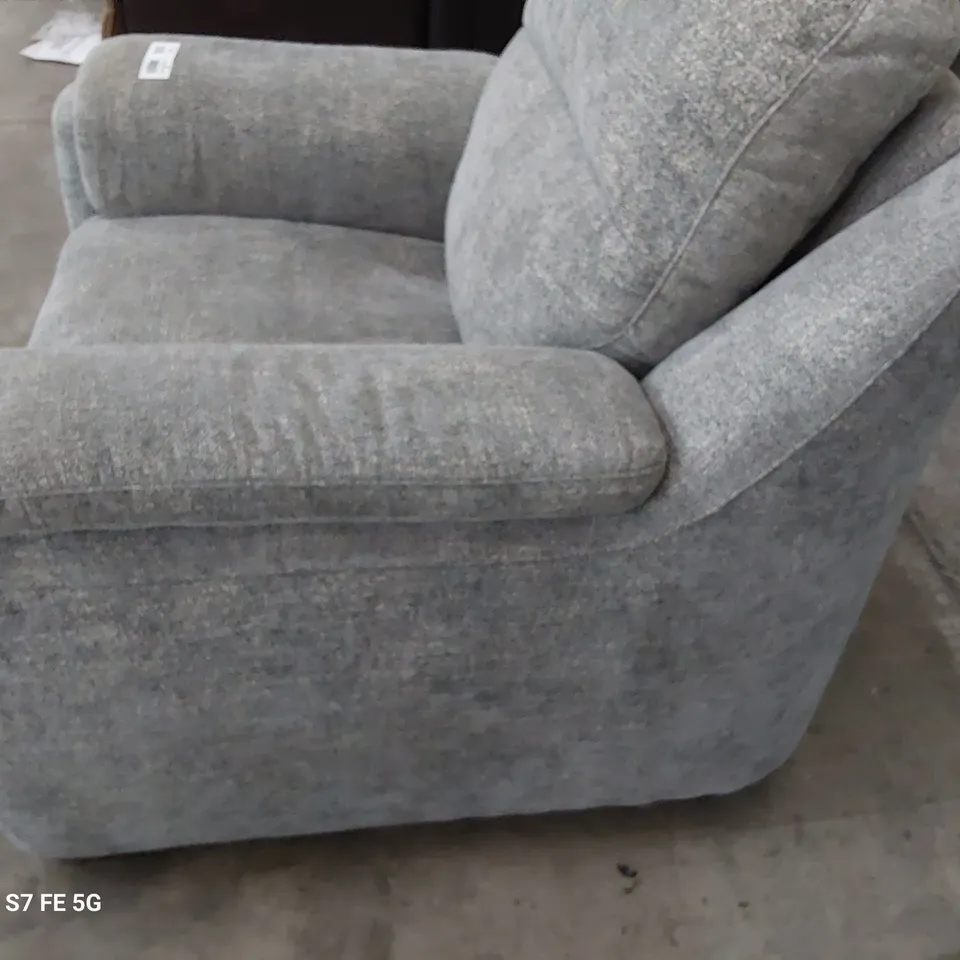 QUALITY ITALIAN DESIGNER PARMA EASY CHAIR GREY FABRIC