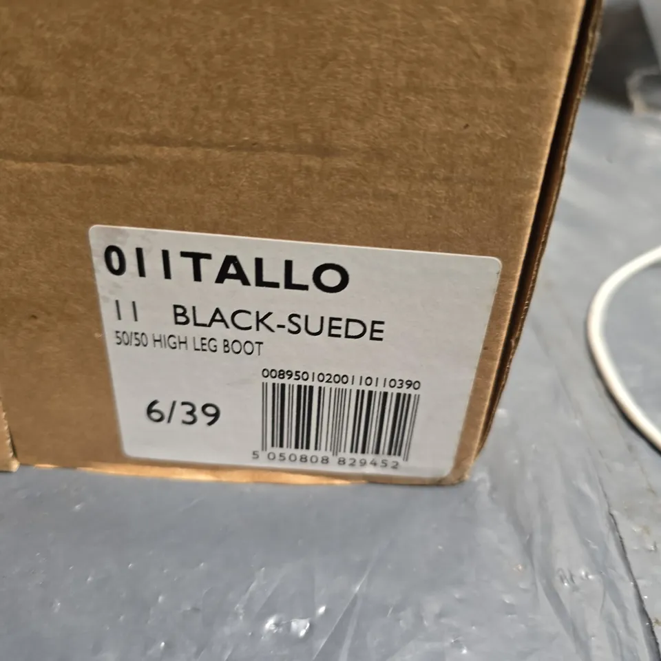 DUNE LONDON BLACK SUEDE HIGH LEG BOOT (EU 39) UK 6 