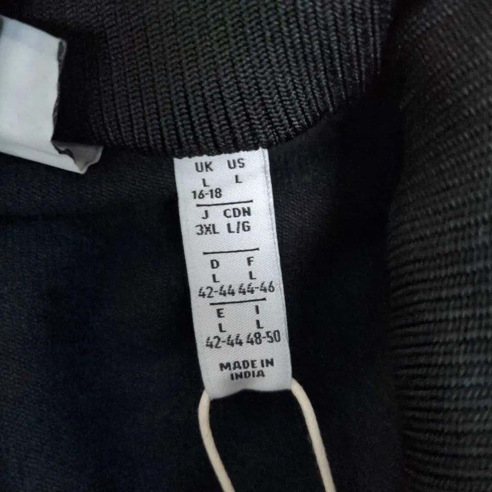 UK 16-18 ADIDAS WOMEN'S ZIP JACKET WITH THREE STRIPES – BLACK