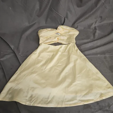 PEPPERMAYO TIANNA STRAPLESS MINI DRESS IN YELLOW SIZE 6