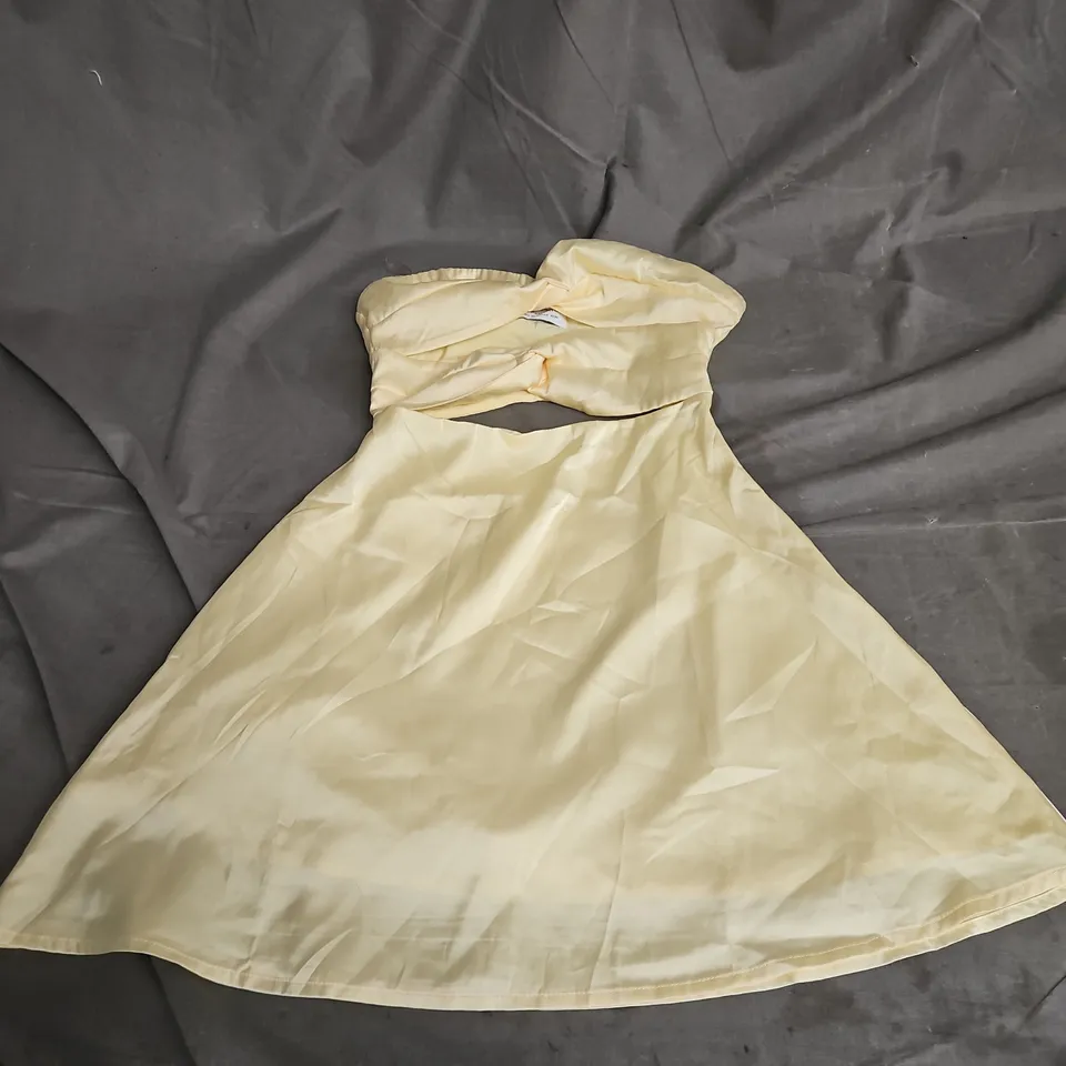 PEPPERMAYO TIANNA STRAPLESS MINI DRESS IN YELLOW SIZE 6