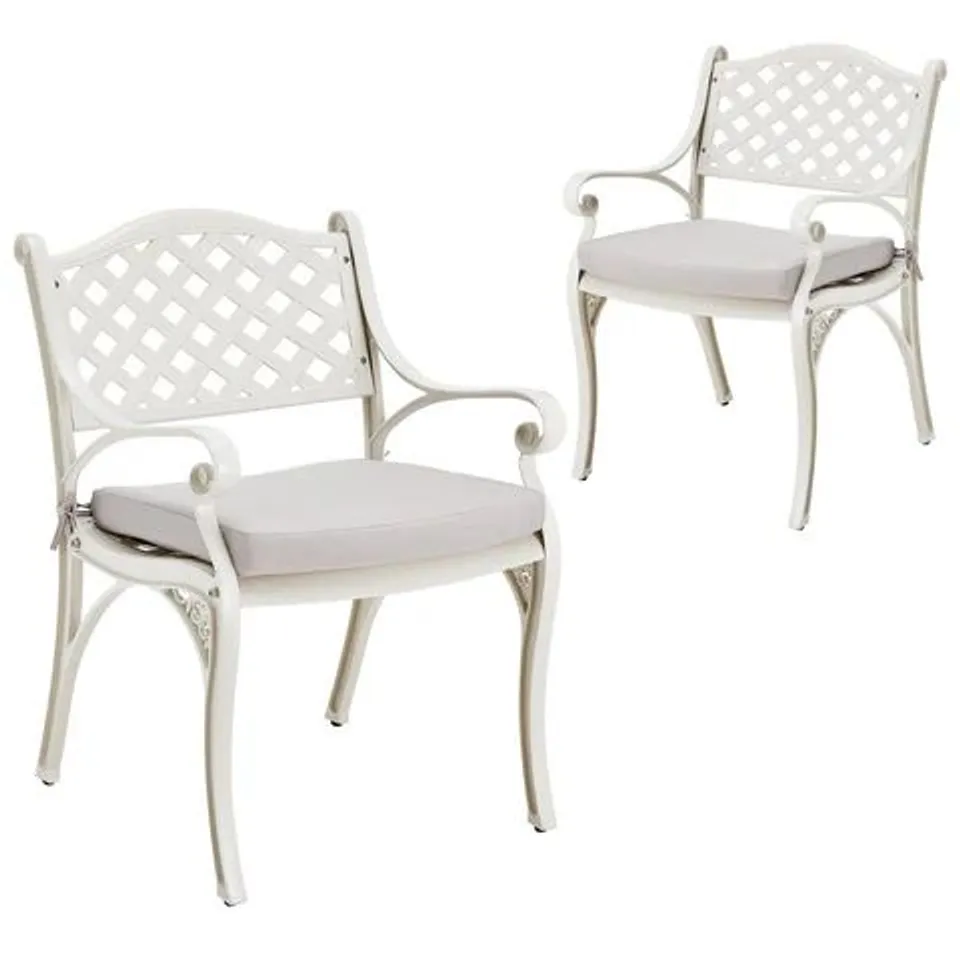 BOXED SET OF 2 CAST ALUMINIUM GARDEN CHAIRS, AI1043 (1 BOX)