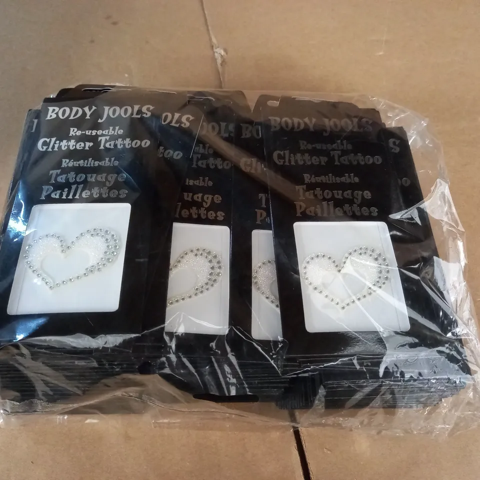 LOT OF APPROXIMATELY 95 HEART THEMED BODY JOOLS REUSABLE GLITTER TATTOOS 