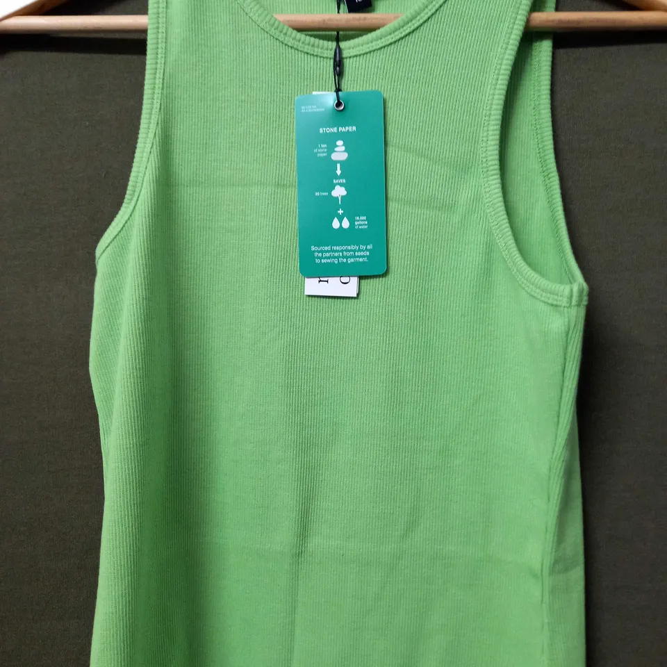 NOBODY'S CHILD JERSEY GREEN BRIGHTON MINI DRESS - UK 10