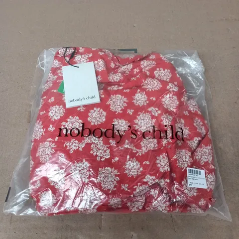 BAGGED NOBODYS CHILD DARA MIDI DRESS IN RED DITSY FLORAL - UK 12
