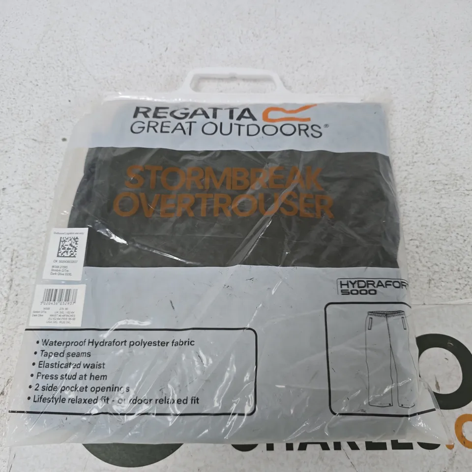 REGATTA STORMBREAK OVERTROUSER – DARK OLIVE, UK 3XL