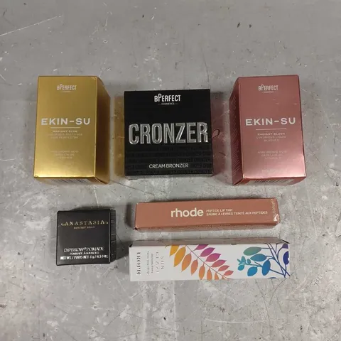 LOT OF 5 ASSORTED COSMETIC PRODUCTS TO INCLUDE - BPERFECT CRONZER - RHODE PEPTIDE LIP TINT - TROPIC BRONZING DROPS - ETC