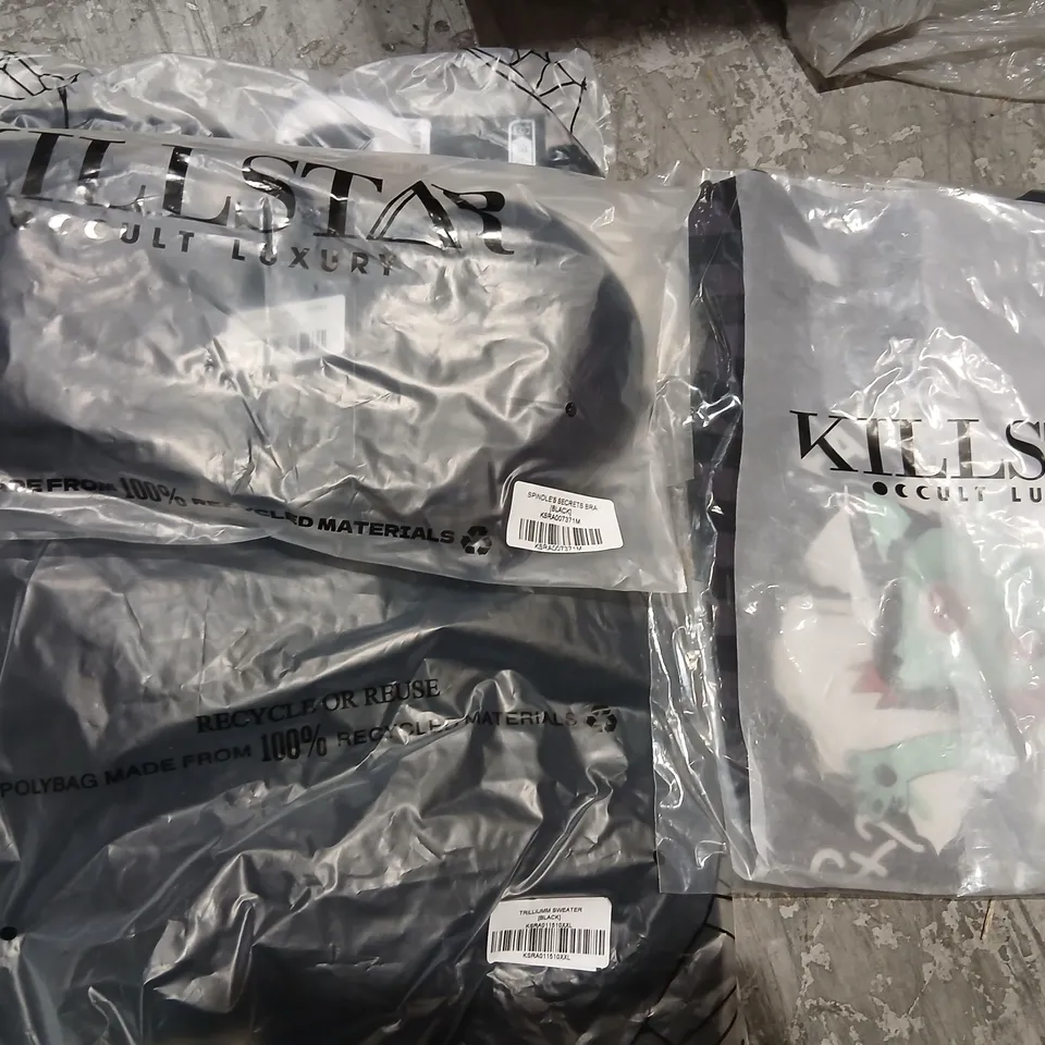 APPROXIMATELY 54 BRAND NEW KILLSTAR CLOTHING PRODUCTS TO INCLUDE; SPINDLES SECRETS BRA, FANGTASY CROP TOP AND TRILLIUM SWEATER