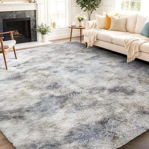 BAGGED SOLID COLOUR MACHINE TUFTED SHAG AREA RUG