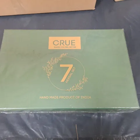 BOX OF APPROXIMATELY 11 CRUE 7 HERBAL SETS