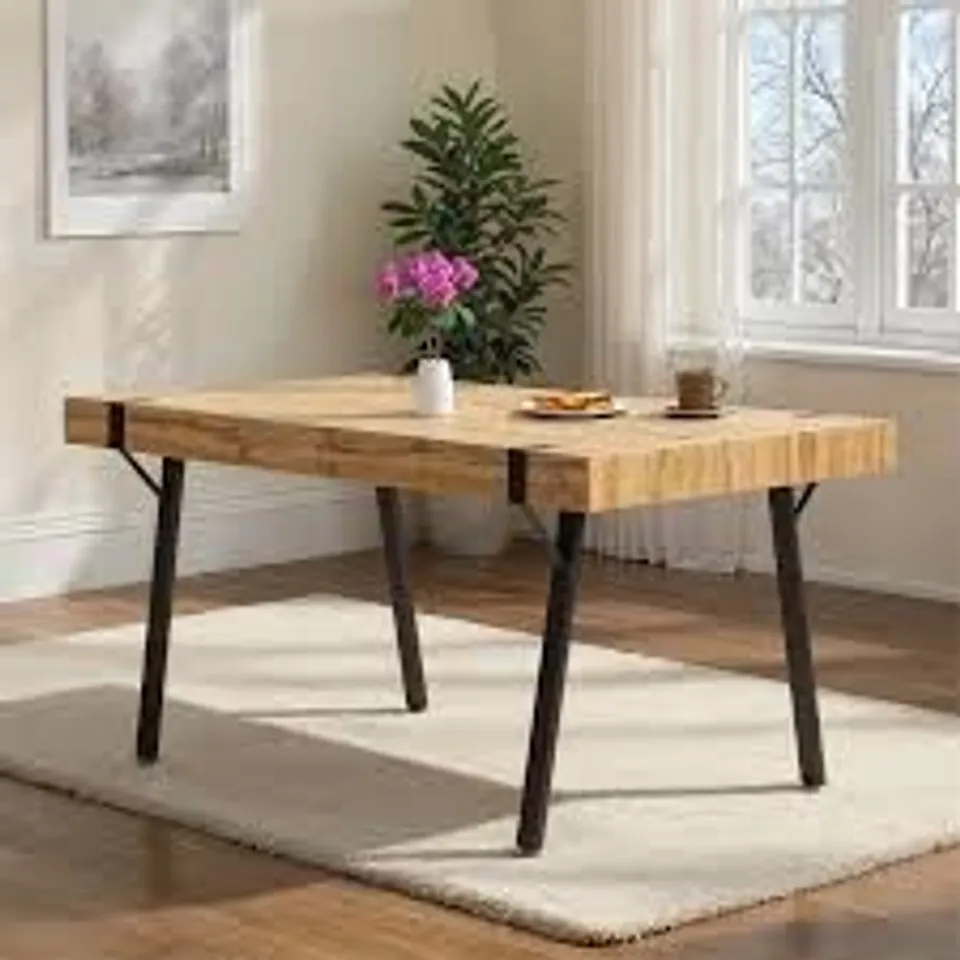 Boxed Treviso Dining Table Light Oak Effect Black