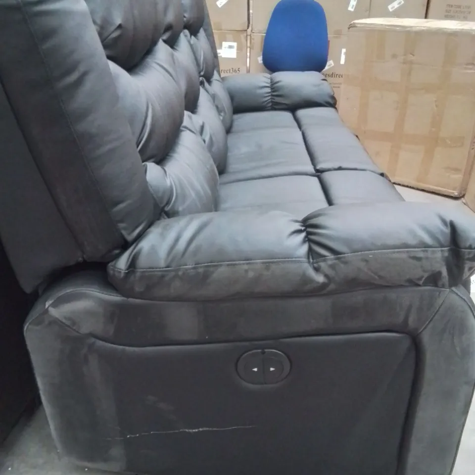 QUALITY DESIGNER FAUX LEATHER UPHOLSTERED 3 SEATER ELECTRIC RECLINING SOFA 