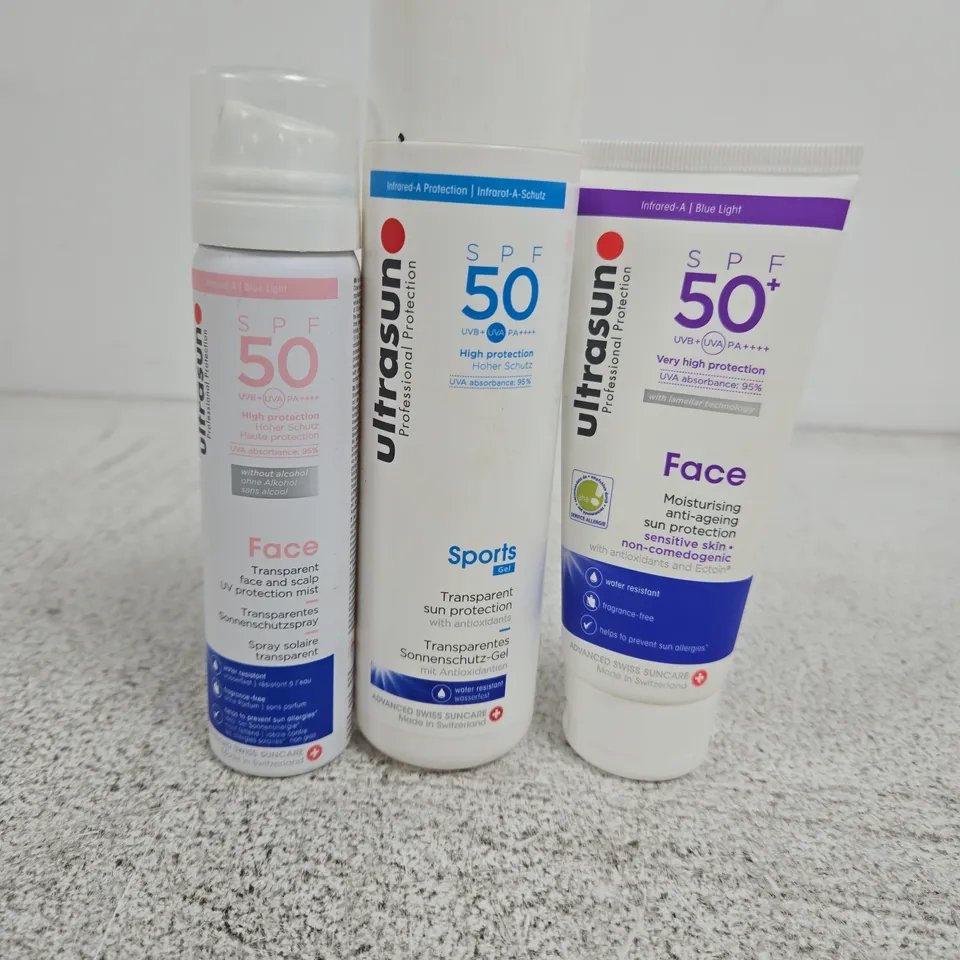 ULTRASUN SPF50 SUNSCREEN TRIO – FACE & SPORT FORMULATIONS