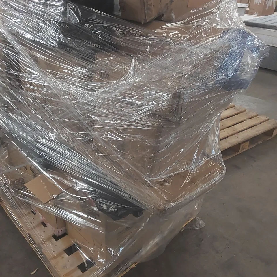PALLET CONTAINING A LARGE QUANTITY OF ASSORTED ITEMS INCLUDING: NEO KAMADO BBQ GRILLS, NEO TUBE TENTS, CRYSTAL CHANDELIER ECT